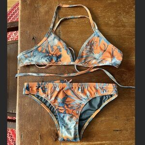 Jolyn Large Bikini Set - Orange & blue floral